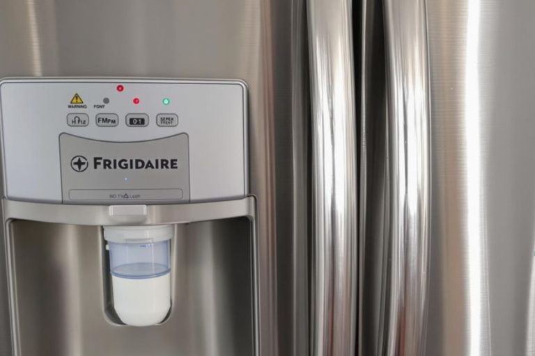 A refrigerator featuring a water dispenser, highlighting its functionality for an appliance repair service advertisement.